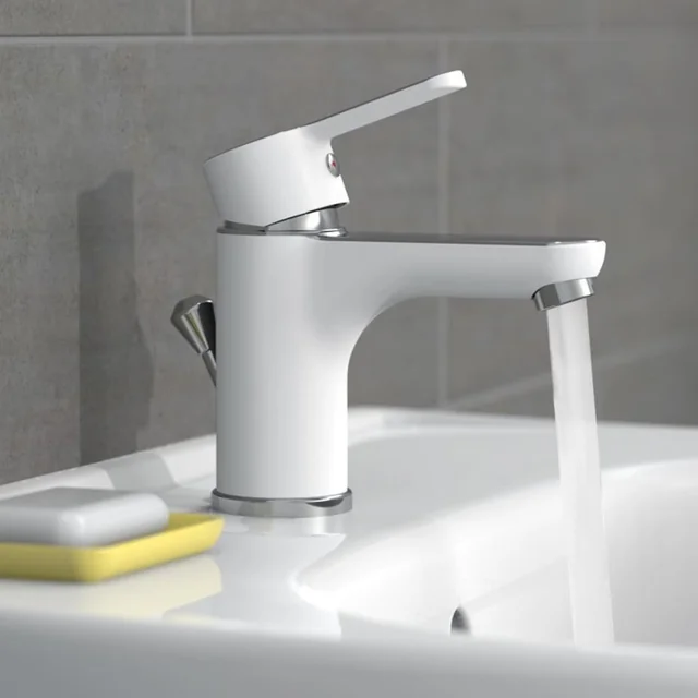 EISL DIZIANI robinet de lavabo avec mitigeur, chrome et blanc