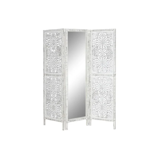 Екран Home ESPRIT White Mango wood Mirror 152 x 2 x 182 cm