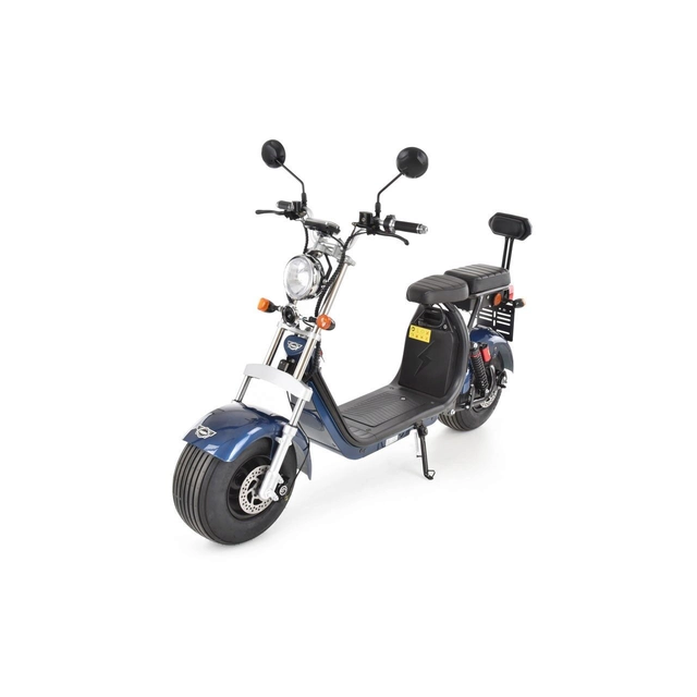El-scooter HECHT Cocis Blue, batteri 60 V, 20 Ah, motor 1500 W, dæk 18 x 9.50 tomme, maksimal hastighed på 45 km/t, blå