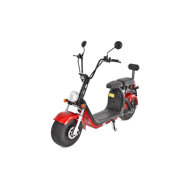 El-scooter HECHT Cocis Zero Red, batteri 60 V, 20 Ah, motor 1500 W, dæk 18 x 9.50 tomme, maksimal hastighed på 45 km/t, Rød