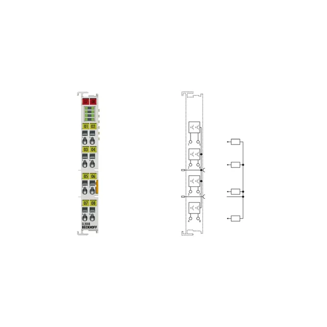 EL2008 | Borne EtherCAT, bornes de sortie numérique 8-kanałowe, 24 V CC, 0,5 A