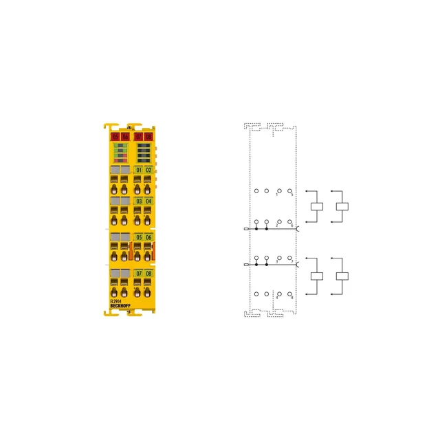 EL2904 | Borne EtherCAT, sortie numérique 4-kanałowe, 24 V DC, 0,5 A, TwinSAFE