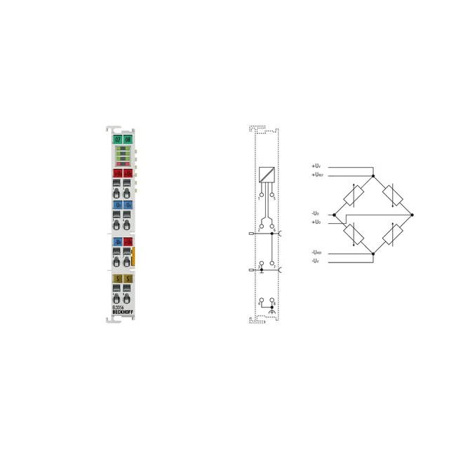 EL3356 | EtherCAT терминал, 1-kanałowe аналогов вход, измервателен мост, пълен мост, 16 битове