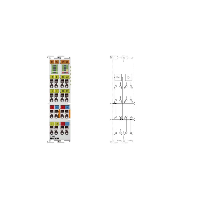 EL7041 | EtherCAT-Klemme, 1-kanałowy Motion-Schnittstelle, Schrittmotor, 48 V DC, 5 A, mit Inkrementalgeber