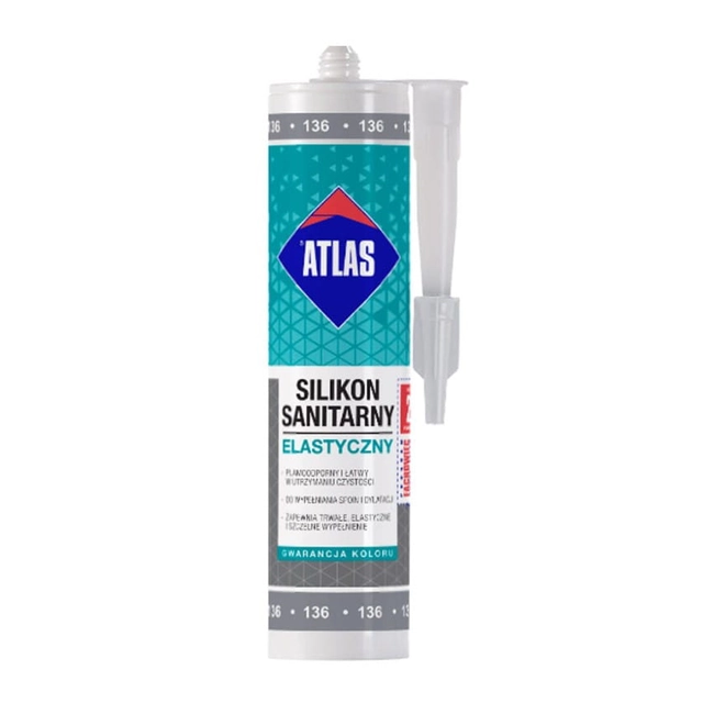 Elastīgs sanitārais silikons Atlas tumši brūns 280 ml 024