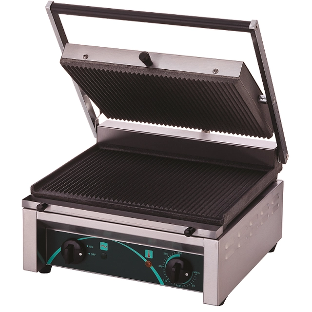 Electric contact panini grill RN101-A. 2 grooved plates