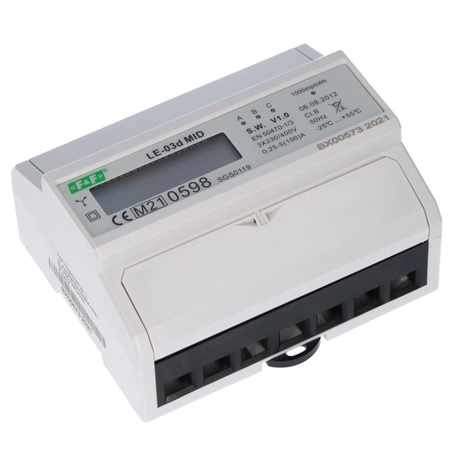 Electric energy meter LE-03d - three-phase, LCD display,kl.1, 3x230,400V, 3x10(100A)