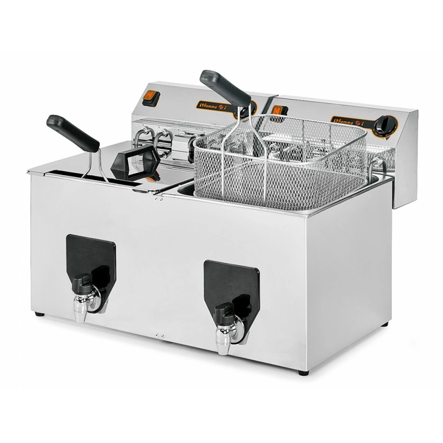 Electric fryer 2x10L with tap 400V | Fiamma