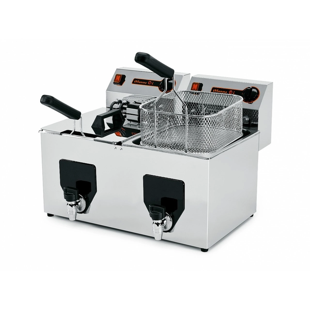 Electric fryer 2x8L with tap 400V | Fiamma