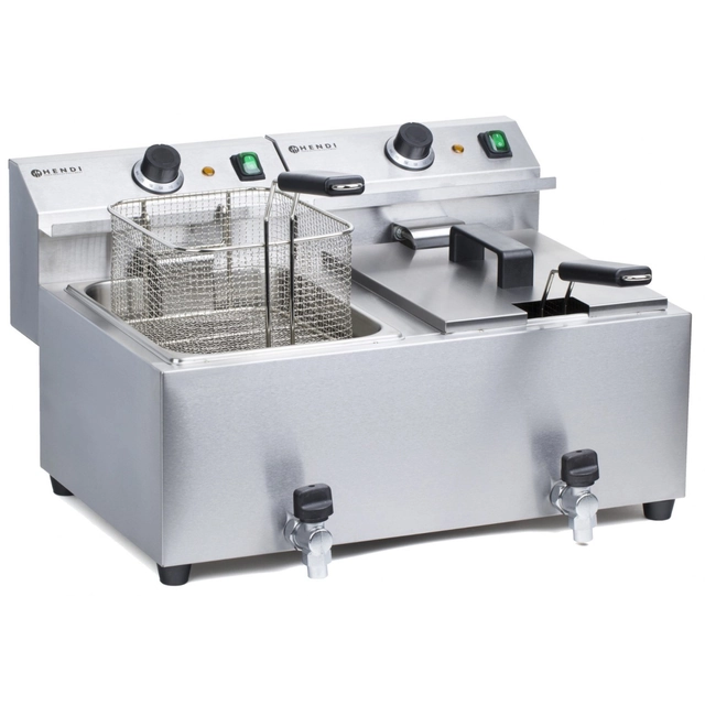 Electric fryer with tap 2x8L Masterpro | Hendi 209301