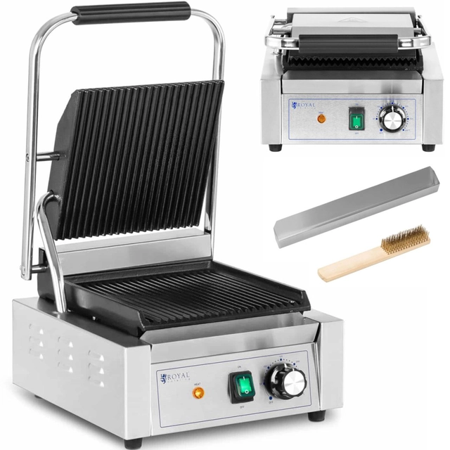 Electric grooved contact grill 23 x 22 cm 1800 W