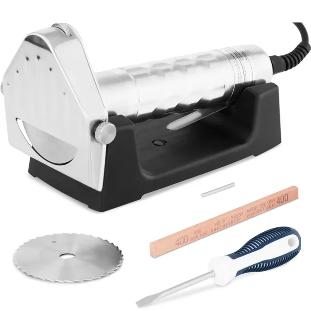 Electric knife for kebab meat, smooth, serrated with sharpener and stand 0-6 mm 80 W