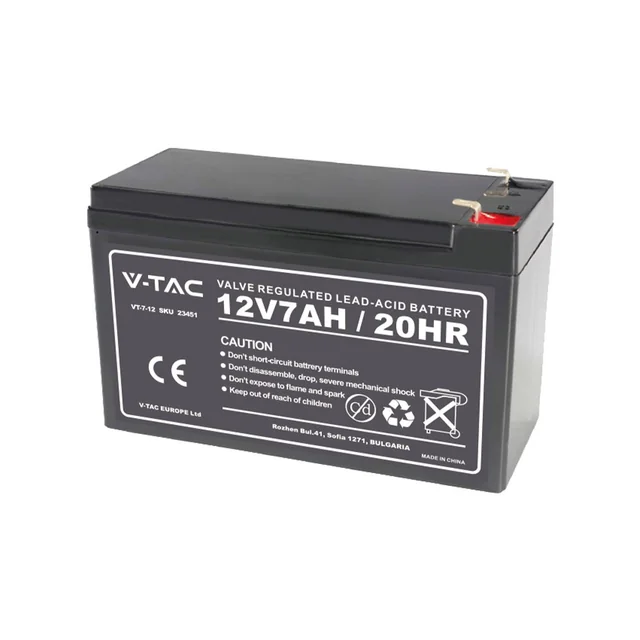 Electric Power system - 7AH Lead Acid Batteries T1 - 5 Years - Model No: - VT-7-12