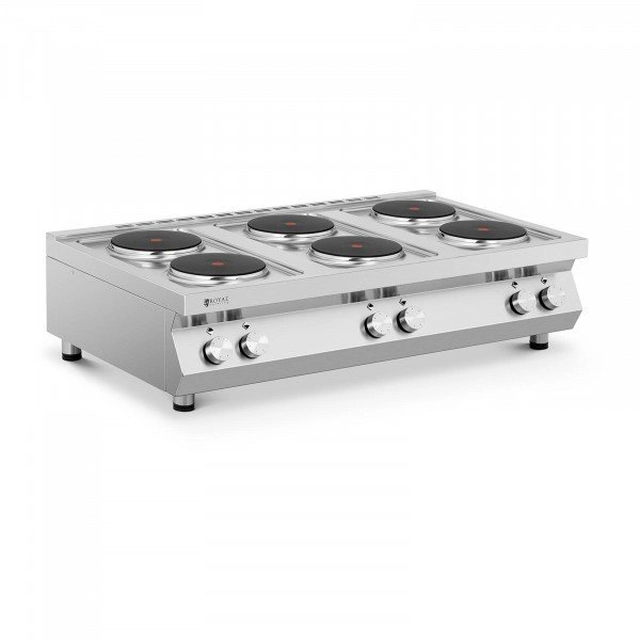 Electric stove - 6 burners - 6 x 2600 AT ROYAL CATERING 10011759 RC-ECP6T