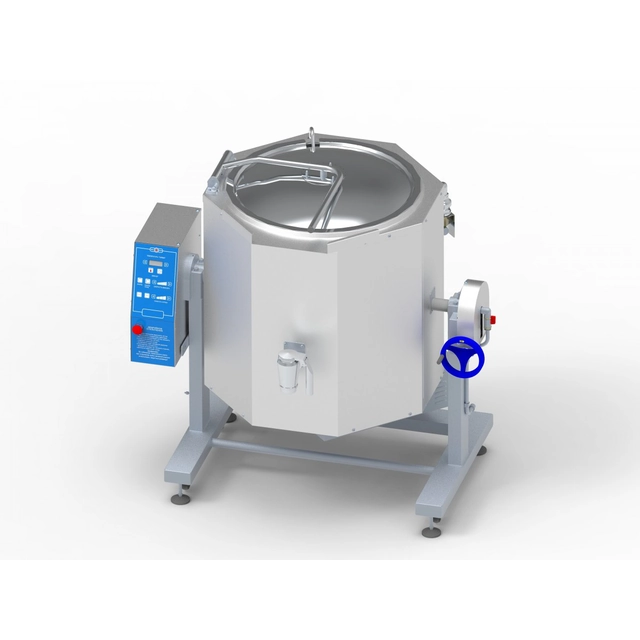 Electric tilting pot with mixer and indirect heating, digital panel