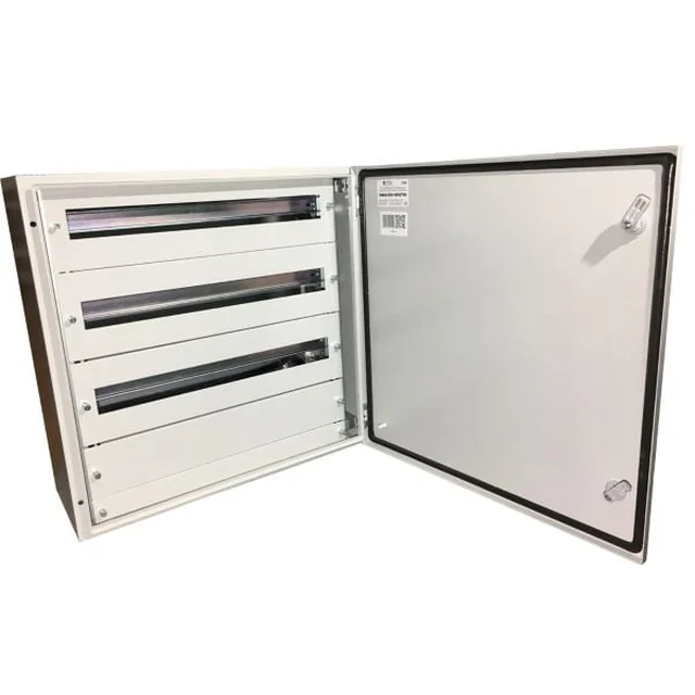 Electrical switchboard 600x600x250mm 78 modules cabinet cabinet modular metal cabinet 3 rows IP66 apparently with DIN rail plates for counter-panel mounting mounting plate