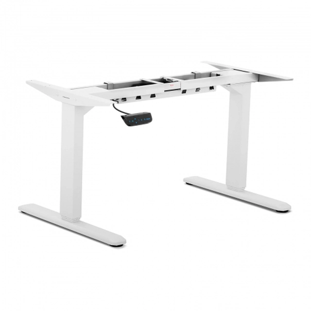 Electrically adjustable desk frame, white