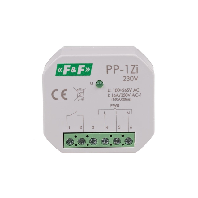 electromagnetic relay,1Z 16A, installation podtynkowy,U=100-265V AC,styk:1Z 16A (160A/20ms) PP-1Zi