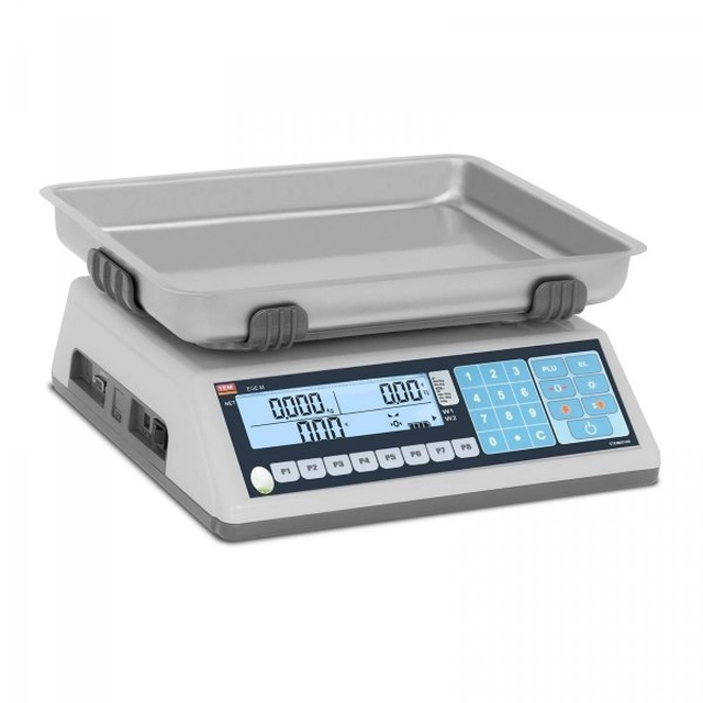 ELECTRONIC SHOP SCALE WITH LEGALIZATION 15KG/5G LCD PLU TEM 10200049 TEM015C-PZR-B1