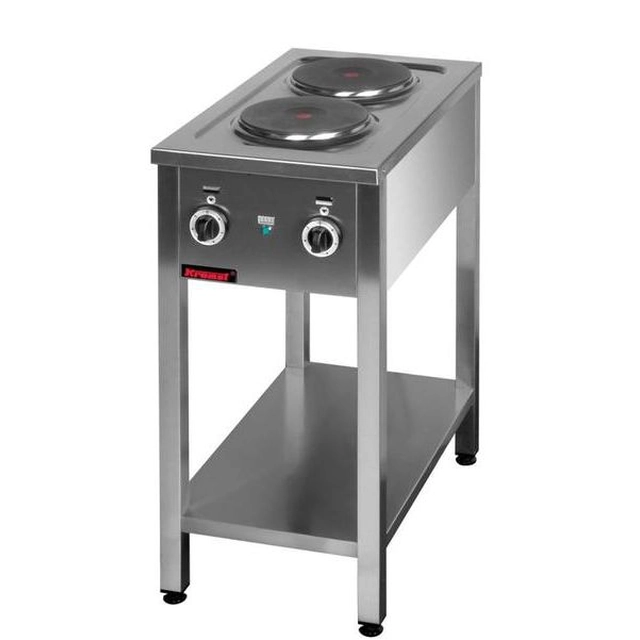 Електрическа готварска печка 2-palnikowa свободностояща, 400x700x850 mm KROMET, 000.KE-2M