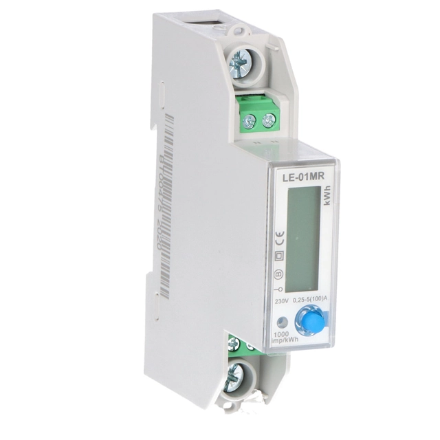 Elektriciteitsmeter - enkelfasig,RS-485, LCD-scherm,100A, registratie van netwerkparameters U, I, F, P, Q, AE+, RE+,LE-01MR