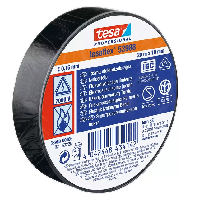Elektrická izolačná páska Tesa 20mx19mm čierna