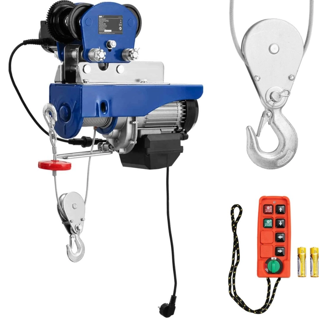 Elektrinė gervė su trosiniu kranu 1350 W 12 m 400 kg