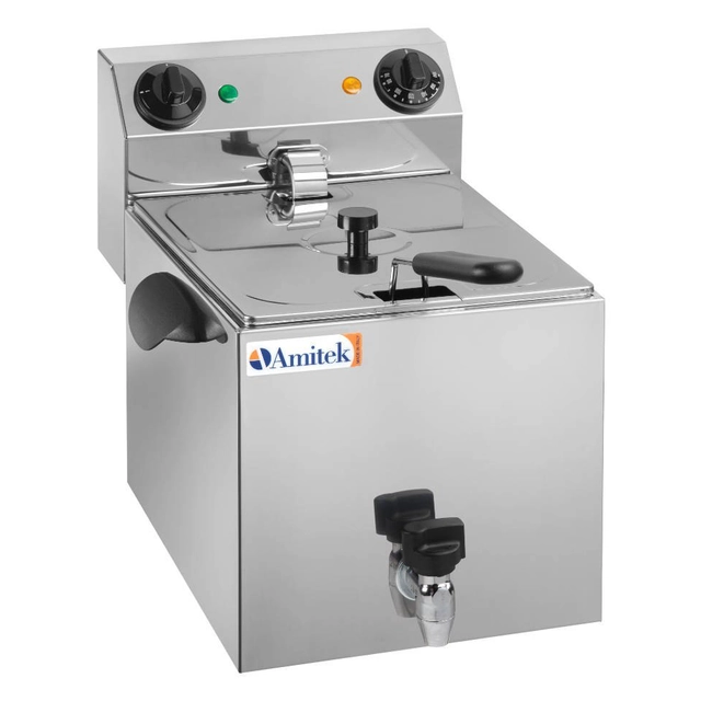 Elektrische friteuse 6l 3250W + kraan | Amitek