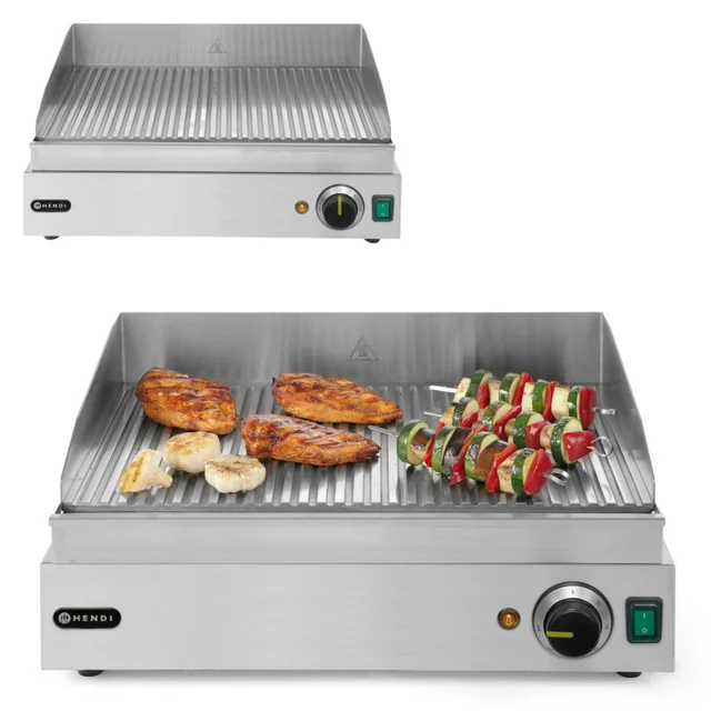 Elektrische gerippte Grillplatte 52x33 2400w Hendi 203170