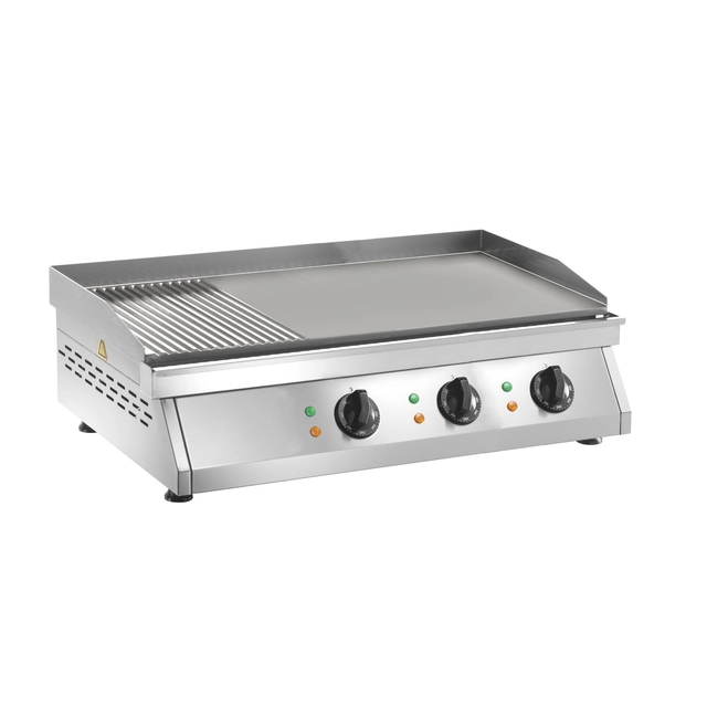 Elektrische grillplaat 1/3 Geribbeld 2/3 Glad 9000W Amitek 6050011