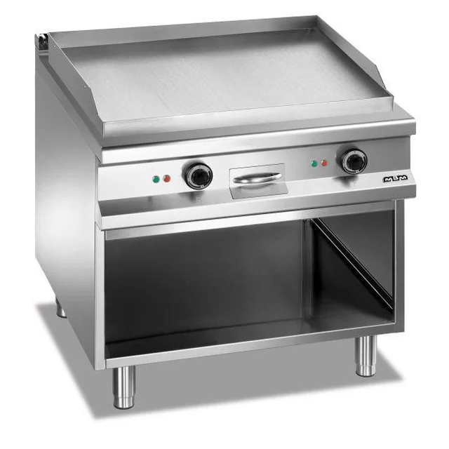 Elektrische Grillplatte mit dreiseitig geschlossenem Boden 800x900 - glatte Magistra Plus 900 Basisvariante