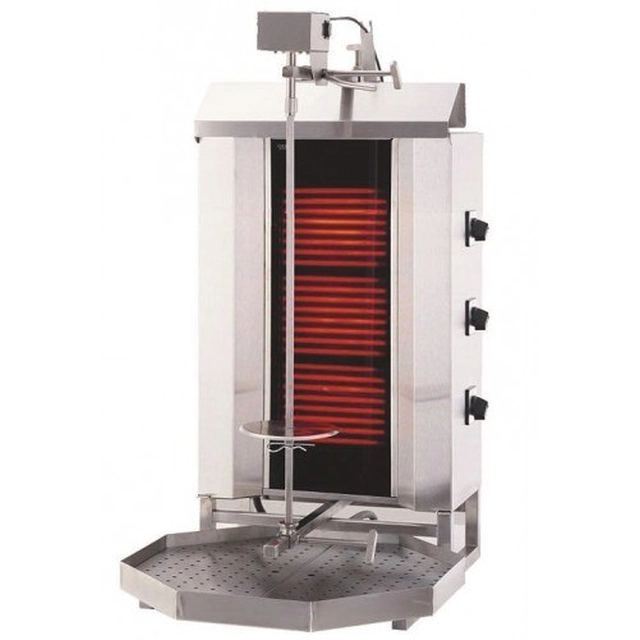 Elektrische Gyros-broodrooster voor Kebab 3 Brandersbelasting 40kg Klg230