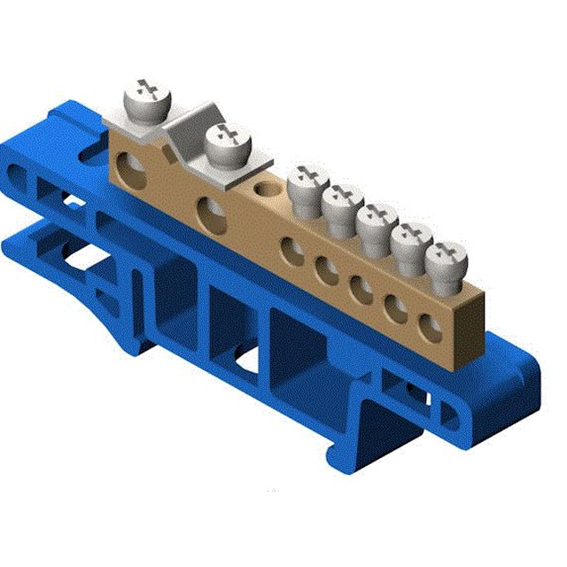 Elektro-Plast Bornier pour rail 7-torowa bleu TH35 N LZ-7/N (0920-00)