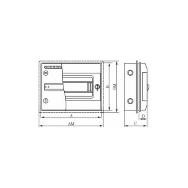 Elektro-Plast Modular switchgear 1x8 flush-mounted IP65.RHp-8/Z with lock (36.809)