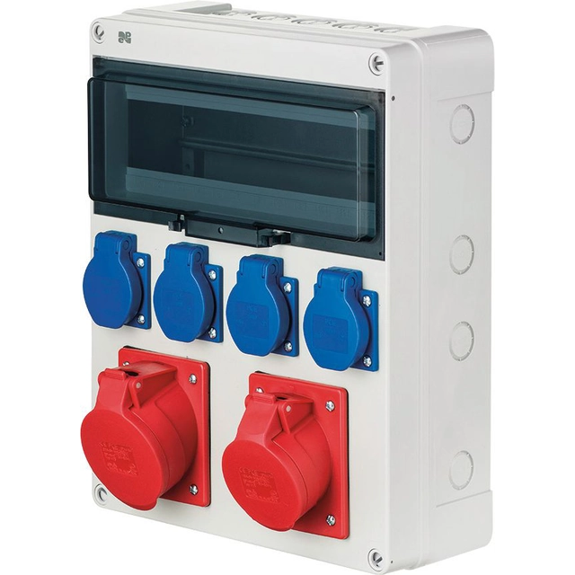 Elektro-Plast Rozdzielnica RS-12 mod 4x2P+Z 3P+N+Z 16A 3P+N+Z 32A IP44 szara (6210-01)