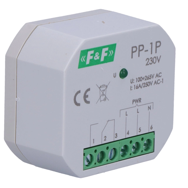 elektromagnetni rele,1P 16A, namestitev podtynkowy,U=230V PP-1P