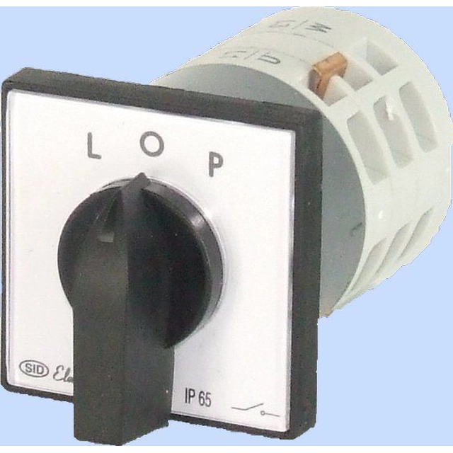 Elektromet bütyökkapcsoló L-0-P 3P 12A IP65 Hajlítás E12-42 lemezzel (921202)