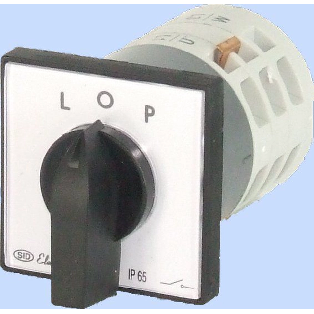 Elektromet Cam slēdzis L-0-P 3P 12A IP65 Liekums E12-42 ar plāksni (921202)