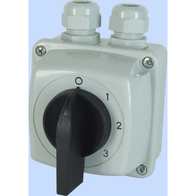 Elektromet Cam switch 0-1-2-3 3P 25A i hus IP65 Arc E25-63 (952563)