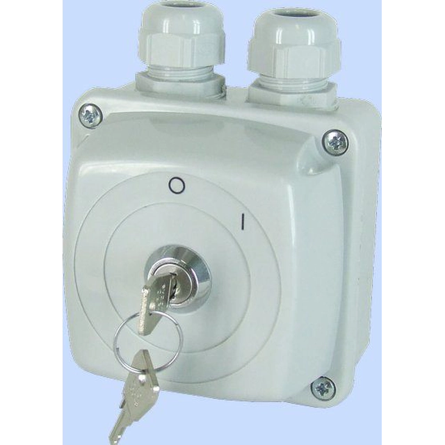 Elektromet Cam switch 0-I 16A 3P nøglebetjent i huset IP44 Arc E16-13z/z (951680)