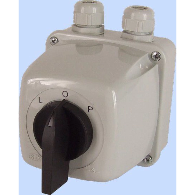 Elektromet Cam switch L-0-P 3P 25A IP44 Bue 25-43 i hus (922529)