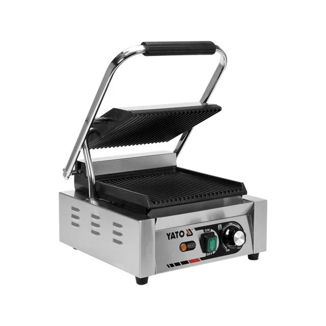 ELEKTRYCZNY GRILL KONTAKTOWY PANINI W PEŁNI RYFLOWANY 44CM 2,2KW