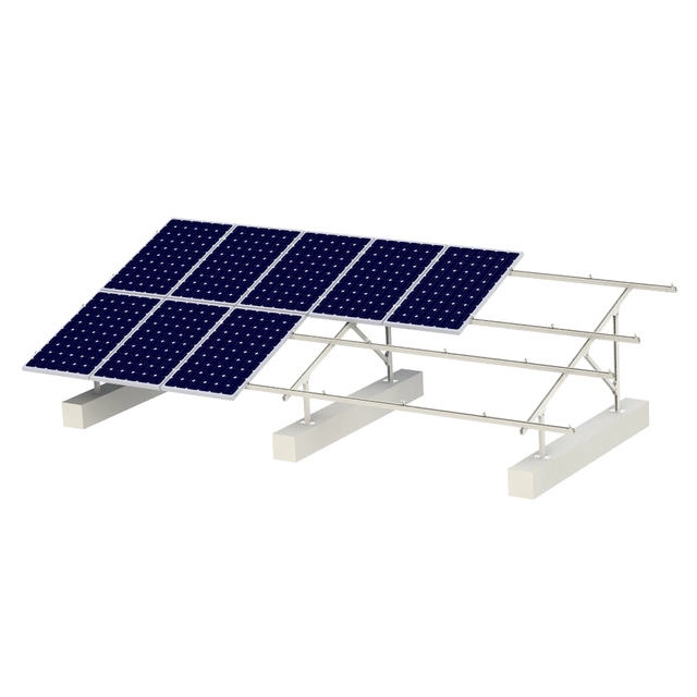 Elementos para la construcción de una estructura hormigonada en el suelo sobre paneles 16 con dimensiones hasta 230cm x 115cm/30mm verticalmente, disposición 8x2