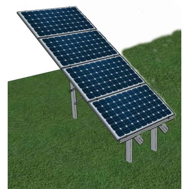 Elements for the construction of a structure concreted into the ground on 4 panels horizontally arranged one above the other, with dimensions up to 240cm x 114cm/35mm