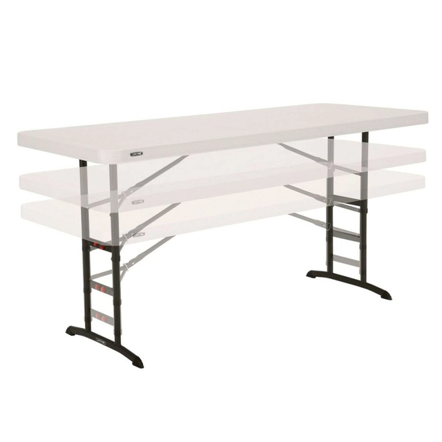 Élettartamra szóló összecsukható asztal fehér acél műanyag 183 x 91 x 76 cm