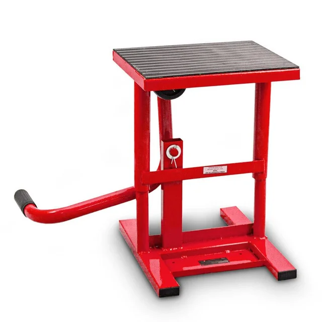 Elevador de motocicletas, capacidad de carga hasta 150kg, altura regulable, color rojo, estable, fuerte