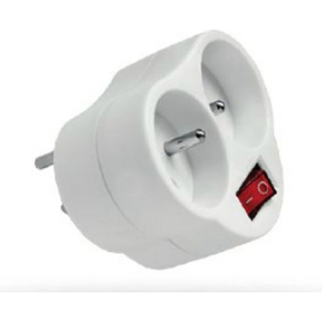 Elgotech Divisor de enchufe con interruptor 2-gniazda sin RC-20W