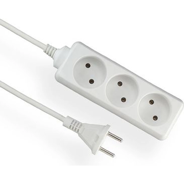 Elgotech Economic Extension Cable 3 b/u sockets white 3m (EPS-33)