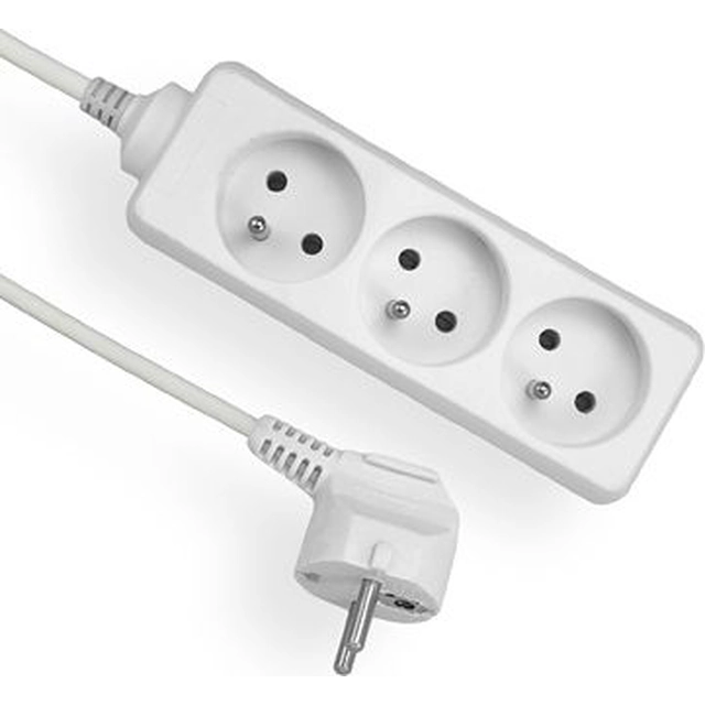 Elgotech Economic extension cord 3 sockets white 1,5m (EPS-301,5)