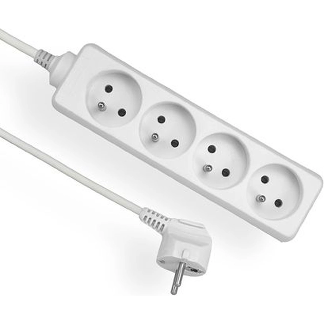 Elgotech Economic extension cord 4 sockets white 5m (EPS-405)
